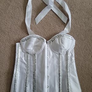 NWOT White/Silver Corset